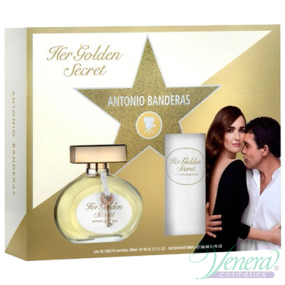 Antonio Banderas Her Golden Secret Комплект (EDT 80ml + Deo Spray 150ml) за Жени Дамски Комплекти
