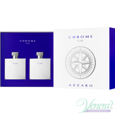 Azzaro Chrome Pure Комплект (EDT 100ml + AS Lotion 100ml) за Мъже Мъжки Комплекти