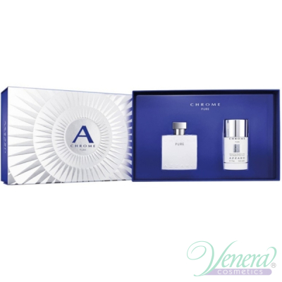 Azzaro Chrome Pure Комплект (EDT 50ml + Deo Stick 75ml) за Мъже Мъжки Комплекти