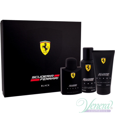 Ferrari Scuderia Ferrari Black Комплект (EDT 125ml + Deo Spray 150ml + SG 150ml) за Мъже Мъжки Комплекти