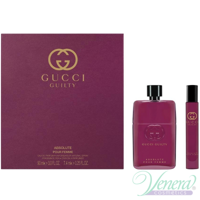 Gucci Guilty Absolute Pour Femme Set (EDP 90ml + EDP 7,4ml Roller Ball) за Жени Дамски Комплекти