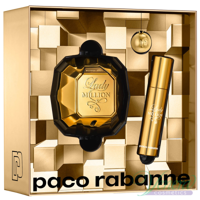 Paco Rabanne Lady Million Комплект (EDP 50ml + EDP 10ml + Ключодържател) за Жени Дамски Комплекти