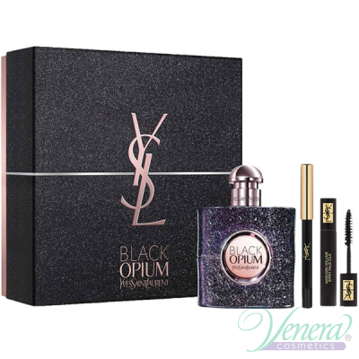 YSL Black Opium Nuit Blanche Комплект (EDP 50ml + Mascara 2ml + Pencil) за Жени Дамски Комплекти