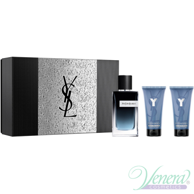 YSL Y Eau de Parfum Set (EDP 100ml + SG 50ml + AS Balm 50ml) за Мъже Мъжки Комплекти