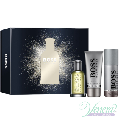 Boss Bottled Комплект (EDT 100ml + Deo Spray 150ml + SG 100ml) за Мъже Мъжки Комплекти