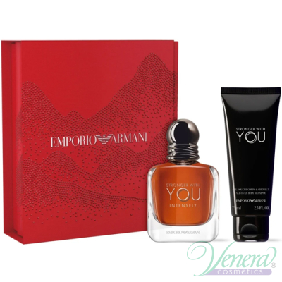 Emporio Armani Stronger With You Intensely Комплект (EDP 50ml + SG 75ml) за Мъже Мъжки Комплекти