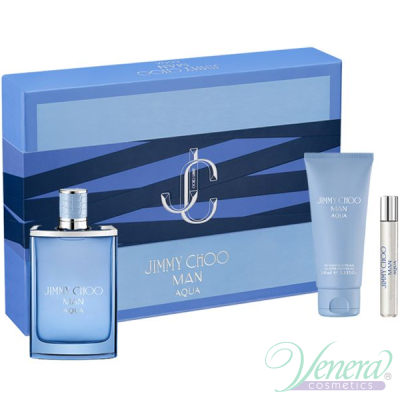 Jimmy Choo Man Aqua Комплект (EDT 100ml + AS Balm 100ml + EDT 7.5ml) за Мъже Мъжки Комплекти