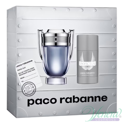 Paco Rabanne Invictus Комплект (EDT 100ml + Deo Stick 75ml) за Мъже Мъжки Комплекти