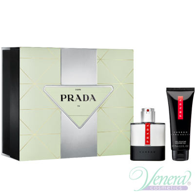 Prada Luna Rossa Carbon Комплект (EDT 50ml + SG 75ml) за Мъже Мъжки Комплекти