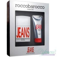 Roccobarocco Jeans Pour Homme Комплект (EDT 75ml + After Shave Balm 100ml) за Мъже Мъжки Комплекти