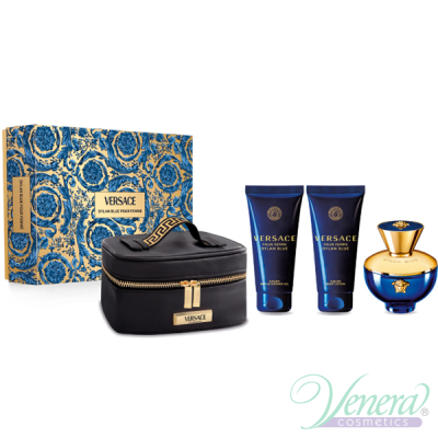 Versace Pour Femme Dylan Blue Комплект (EDP 100ml + BL 100ml + SG 100ml + Bag) за Жени Дамски Комплекти