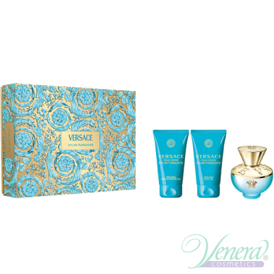 Versace Pour Femme Dylan Turquoise Комплект (EDT 50ml + BL 50ml + SG 50ml) за Жени Дамски Комплекти