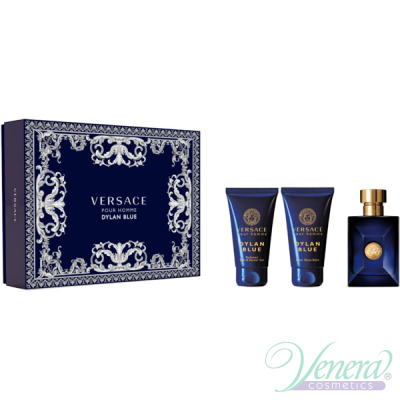 Versace Pour Homme Dylan Blue Комплект (EDT 50ml + ASB 50ml + SG 50ml) за Мъже Мъжки Комплекти