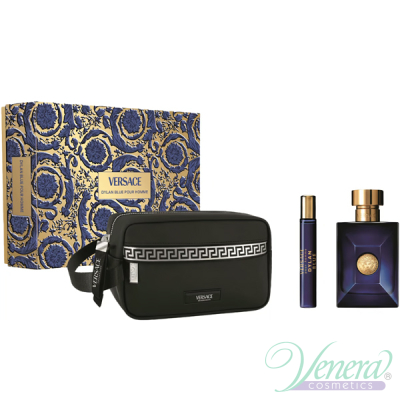 Versace Pour Homme Dylan Blue Комплект (EDT 100ml + EDT 10ml + Bag) за Мъже Мъжки Комплекти