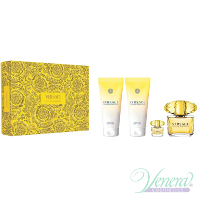 Versace Yellow Diamond Комплект (EDT 90ml + EDT 5ml + BL 100ml + SG 100ml) за Жени Дамски Комплекти