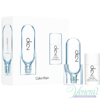 Calvin Klein CK2 Комплект (EDT 100ml + Deo Stick 75ml) за Мъже и Жени Мъжки и Дамски Комплекти
