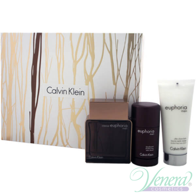 Calvin Klein Euphoria Intense Комплект (EDT 100ml + Deo Stick 75ml + AS balm 100ml) за Мъже Мъжки Комплекти