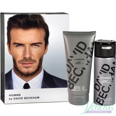 David Beckham Homme Комплект (Deo Spray 150ml + SG 200ml) за Мъже Мъжки Комплекти