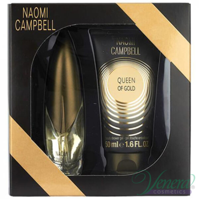Naomi Campbell Queen of Gold Комплект (EDT 15ml + Shower Gel 50ml) за Жени Дамски Комплекти