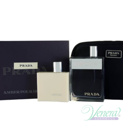 Prada Amber Pour Homme Комплект (EDT 50ml + AS Balm 100ml + Bag) за Мъже За Мъже