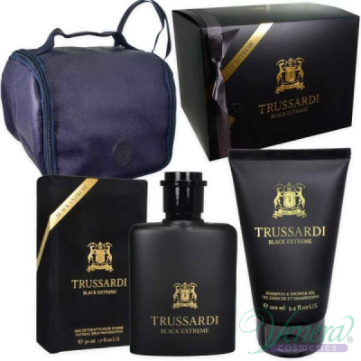 Trussardi Black Extreme Комплект (EDT 50ml + SG 100ml + Bag) за Мъже Мъжки Комплекти
