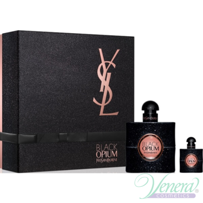 YSL Black Opium Комплект (EDP 50ml + EDP 7.5ml + Bag) за Жени Дамски Комплекти